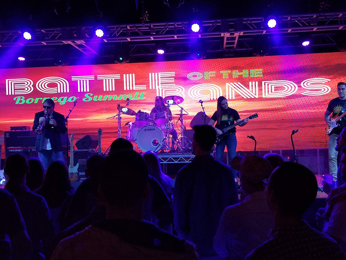 A battle of the bands concert at the Borrego summit demonstrating our vibrant company culture